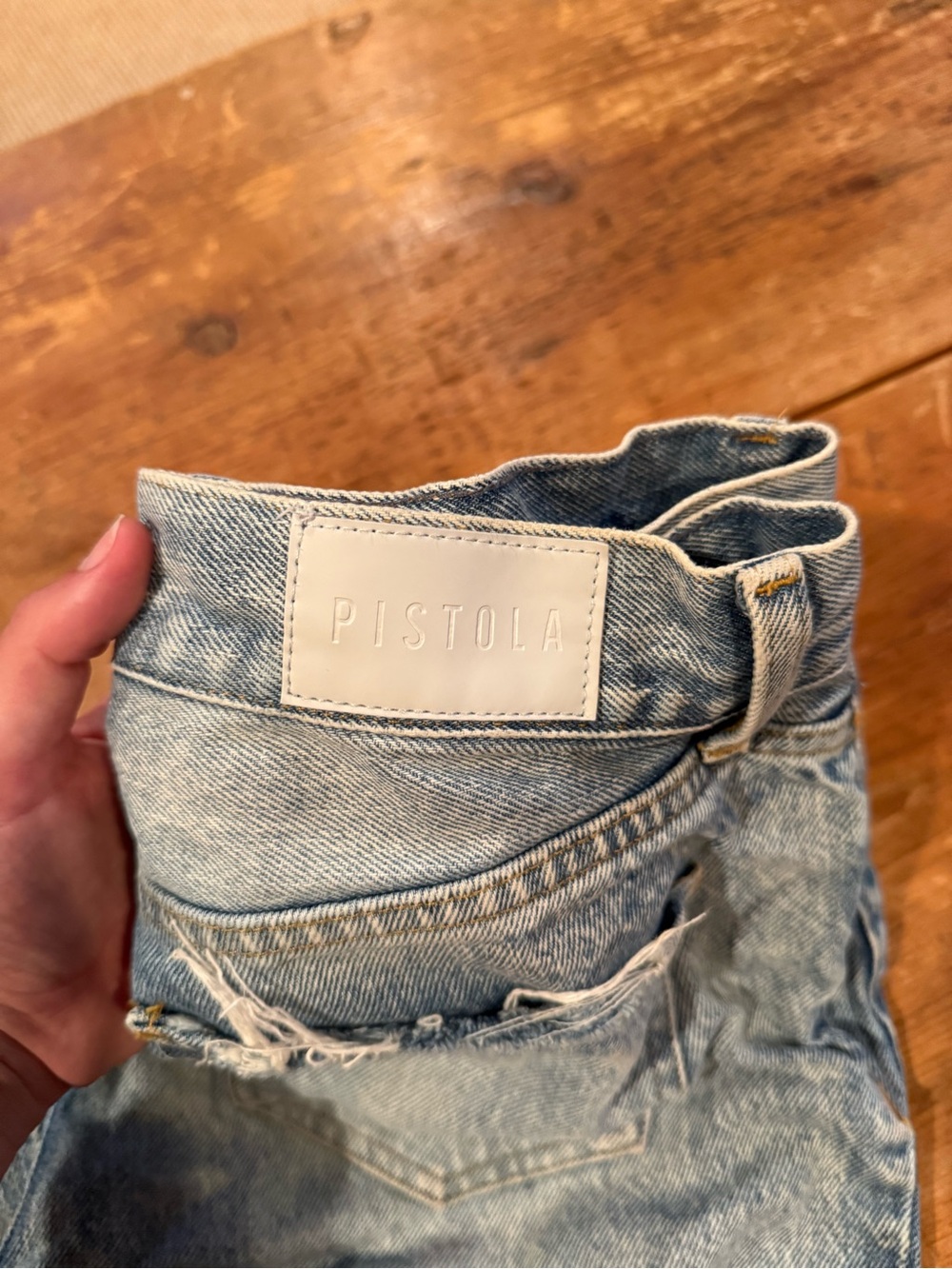 Pistola Cassie Super High Rise Straight Jeans Charm Distressed Size 26 - Picture 5 of 5